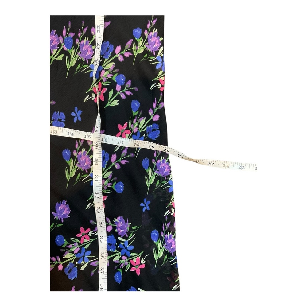 Calvin Klein Women’s Multicolor Floral Chiffon Maxi Long Sleeves Dress Size 10 - Picture 11 of 14